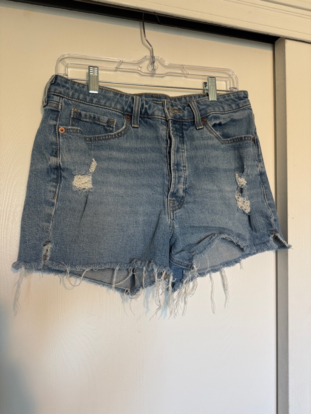 Old Navy Light Blue High-Rise OG Straight Denim Shorts